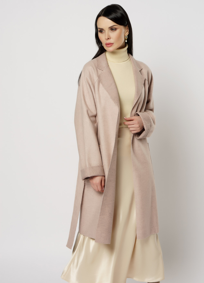 Пальто женское розового цвета модель № 10761 универмаг малина