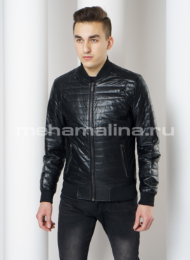 Куртка бомбер из эко кожи