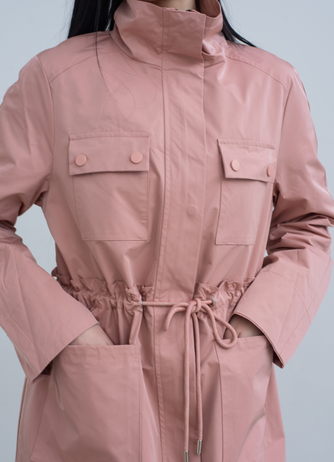 Плащ женский в пудровом цвете  модель № 22874 универмаг малина