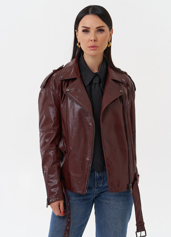 Женская косуха бордового цвета модель № 77877 универмаг малина Женская косуха бордового цвета модель № 77877 универмаг малина