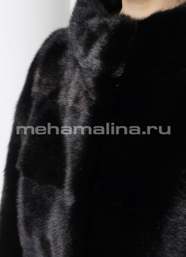Укороченная норковая шуба черного цвета модель № S-781 универмаг малина