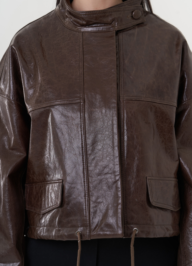 Кожаная куртка оверсайз модель № 26891 универмаг малина