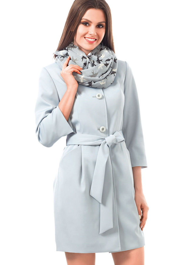 Женский плащ  модель № BP-67 меха малина