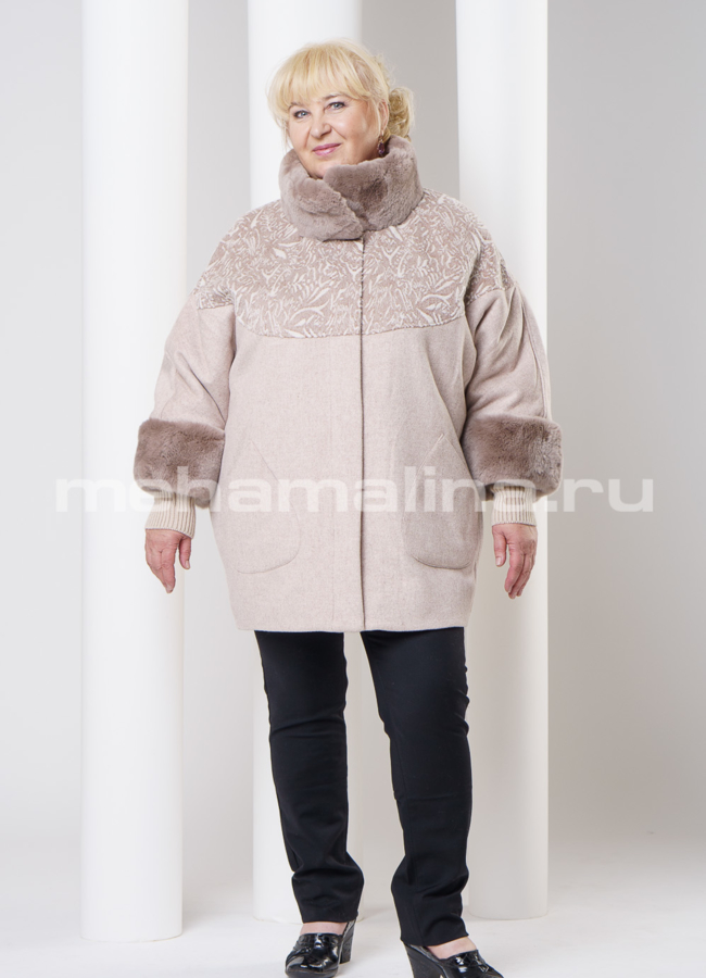 Демисезонное пальто с меховой отделкой модель № BP-21 в рассрочку