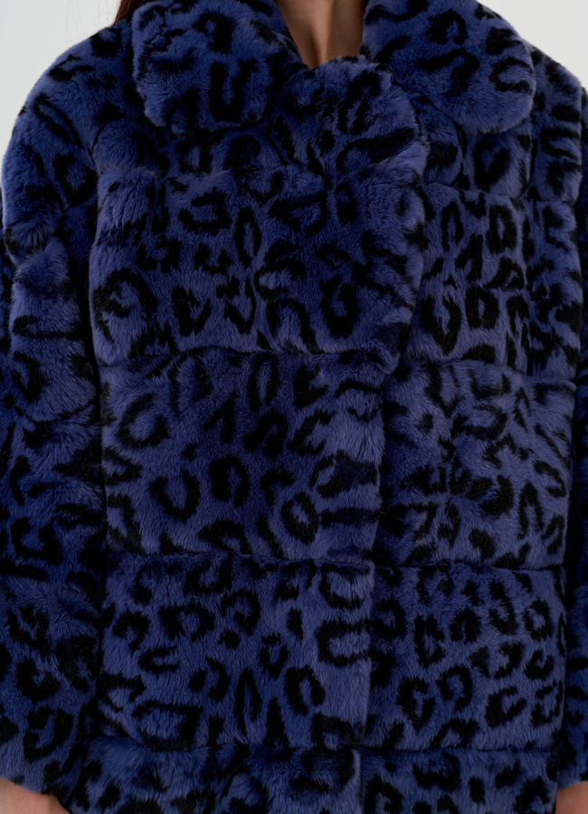 Укороченная шуба из кролика  модель № 81495 в рассрочку