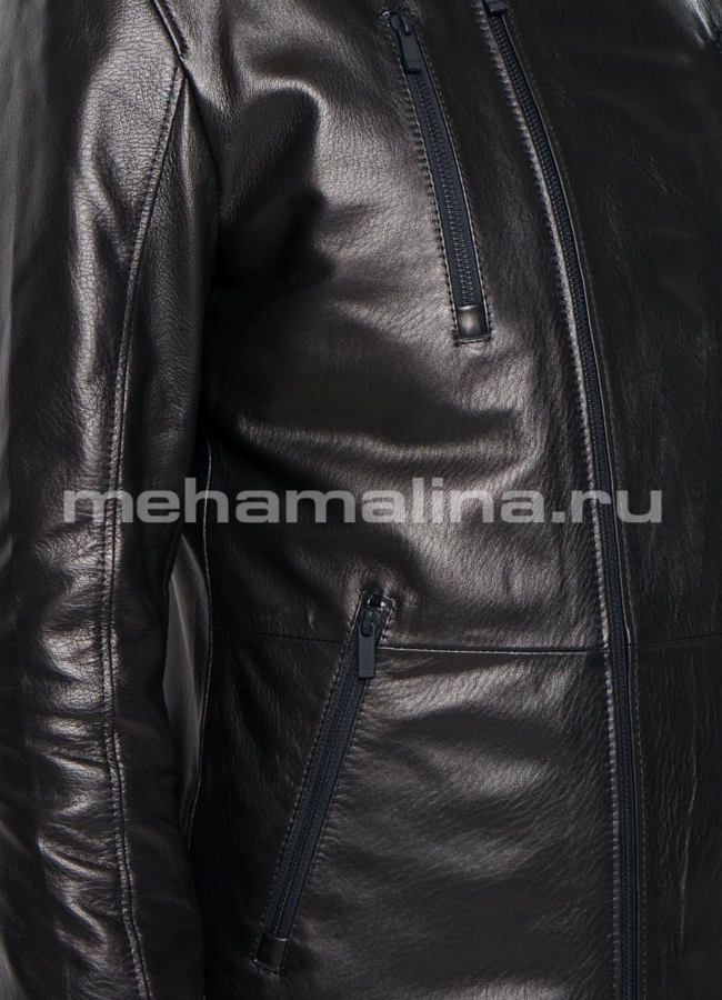 Кожаная куртка модель № KP-211 универмаг малина