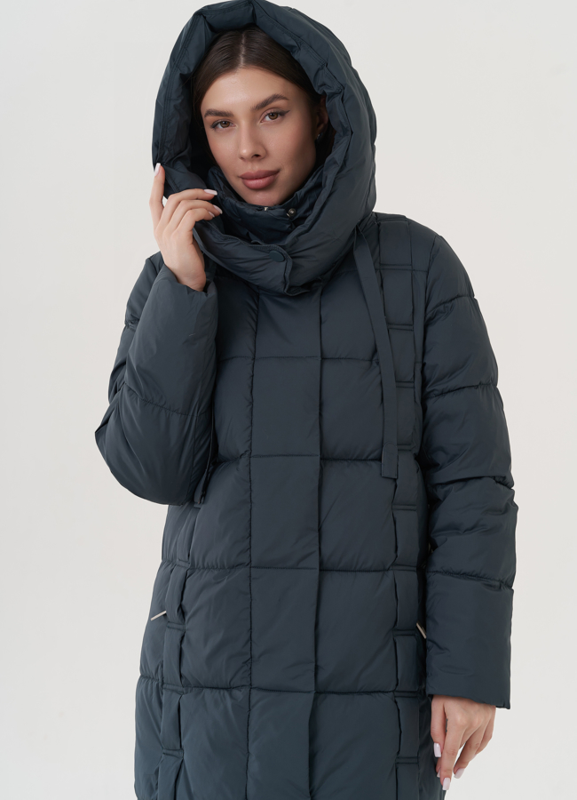 Пуховик женский с капюшоном  модель № 25707 универмаг малина