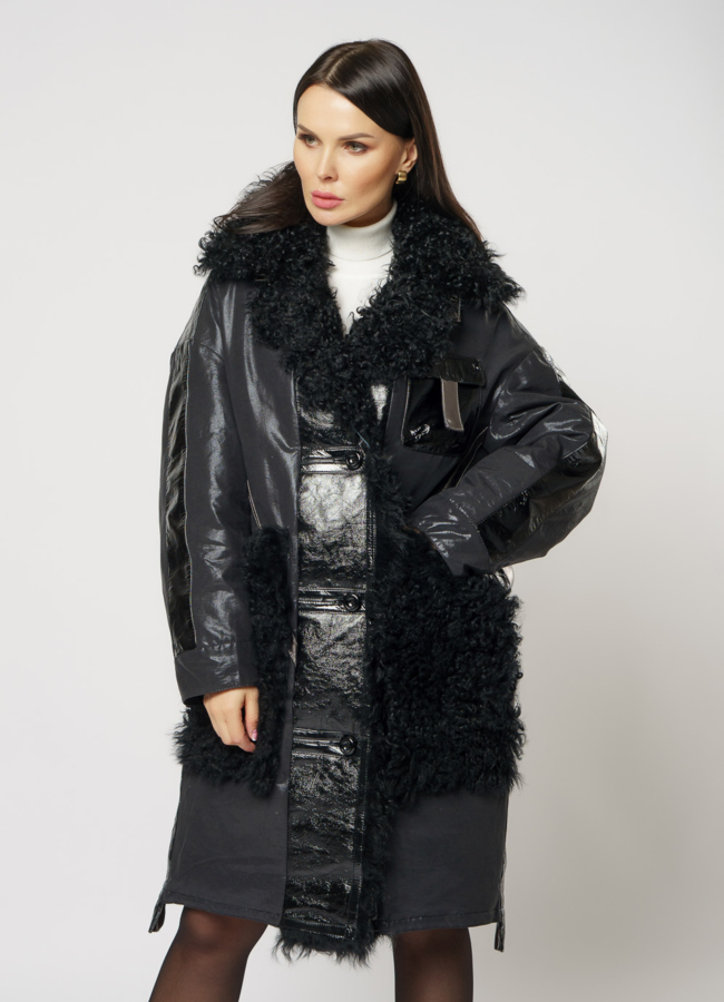 Пуховик двусторонний на пуговицах с английским воротником  модель № 237 универмаг малина