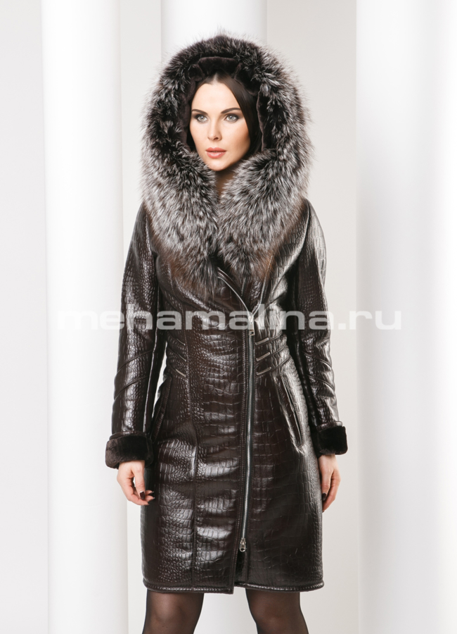 фото Дубленка с капюшоном модель № 16605
