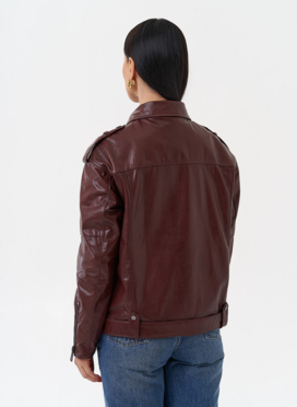 Женская косуха бордового цвета Женская косуха бордового цвета