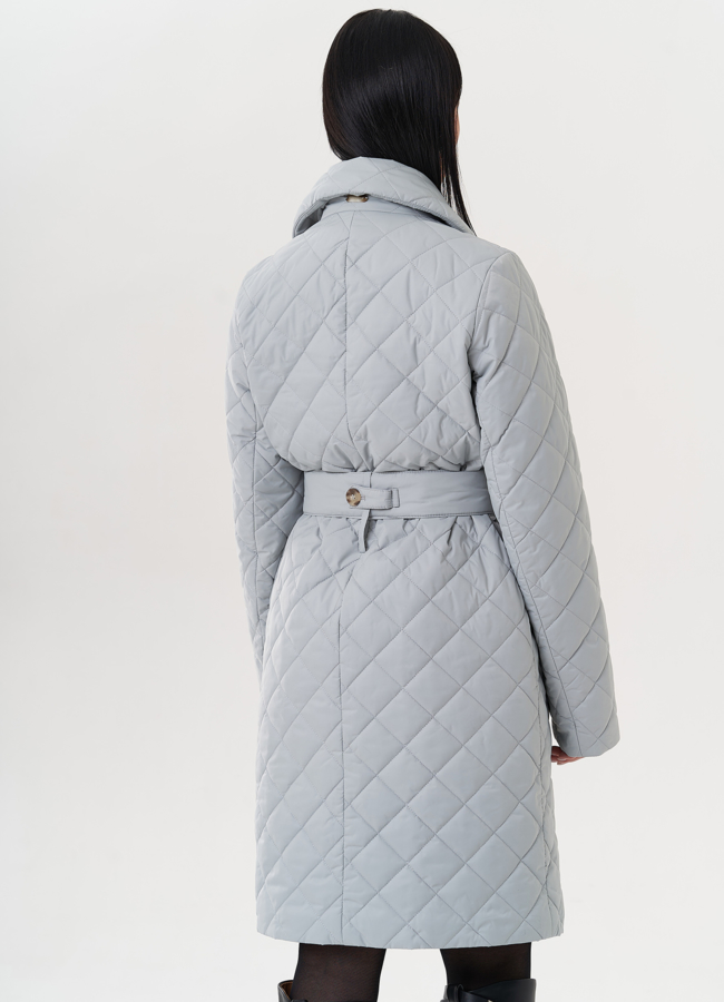 фото Женское полупальто в сером цвете модель № 26613