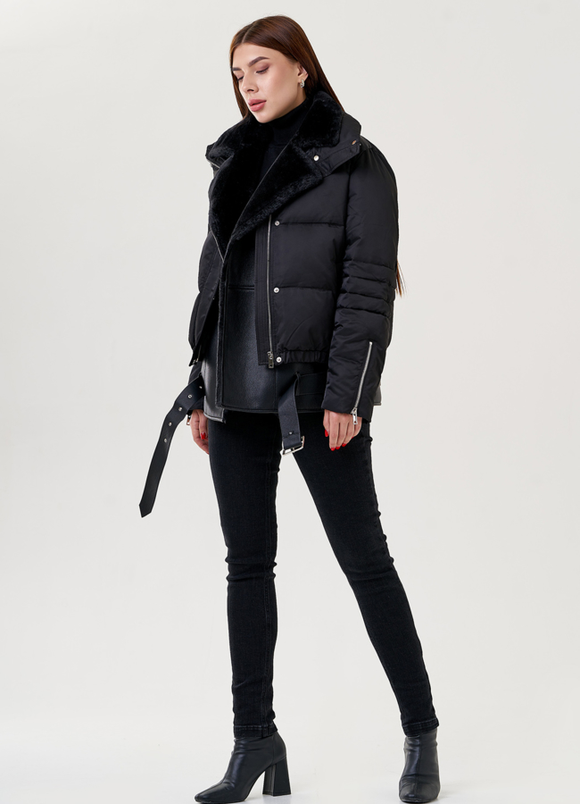 фото Дубленка из искусственного меха 2 в 1 модель № 79317