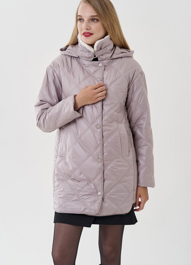 Женское полупальто с капюшоном  модель № 81216 в рассрочку
