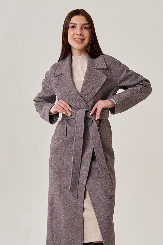 Удлиненное женское пальто  модель № 22946 универмаг малина