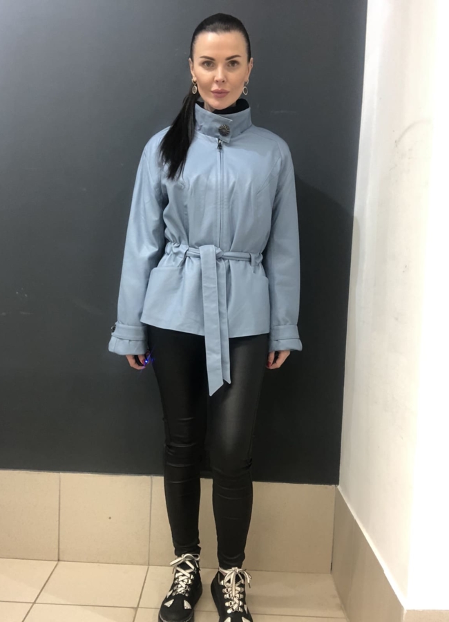 Куртка из эко кожи модель № 739 меха малина