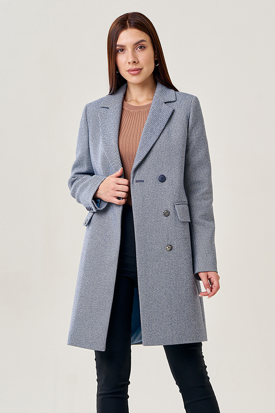 Женское пальто средней длины модель № 22950 универмаг малина