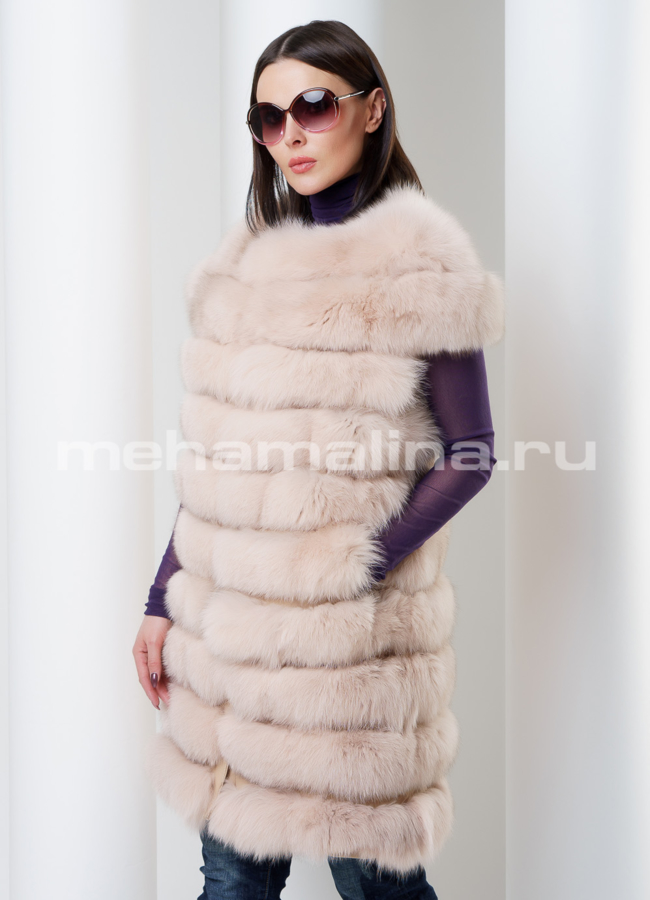 Жилет модель № M-132 меха малина