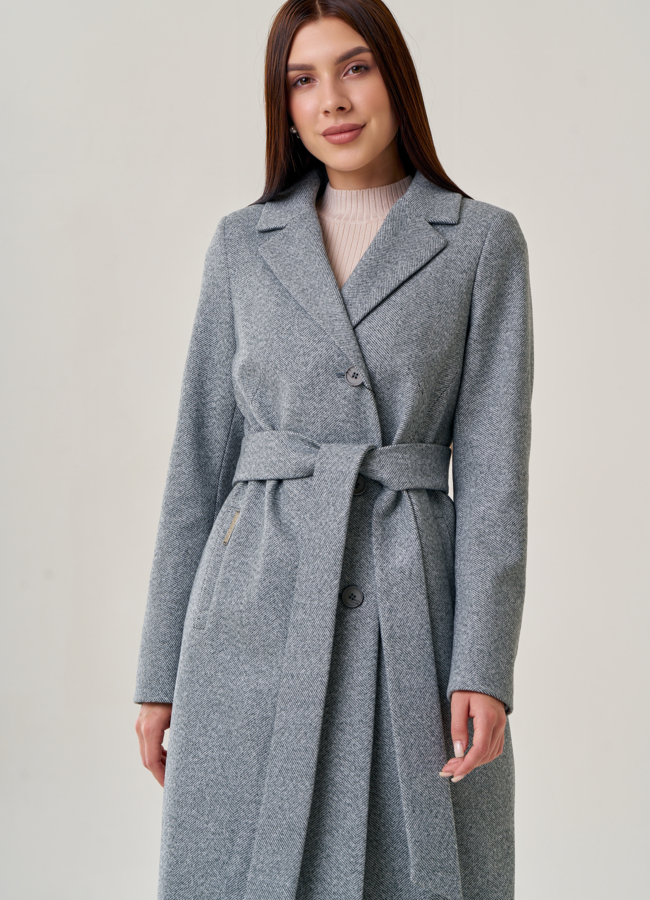 Женское пальто с английским воротником   модель № 75568 в кредит