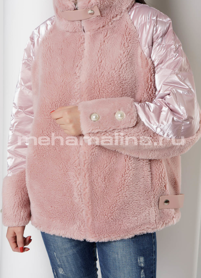 Укороченная шуба на молнии, воротник стойка модель № 1968 универмаг малина