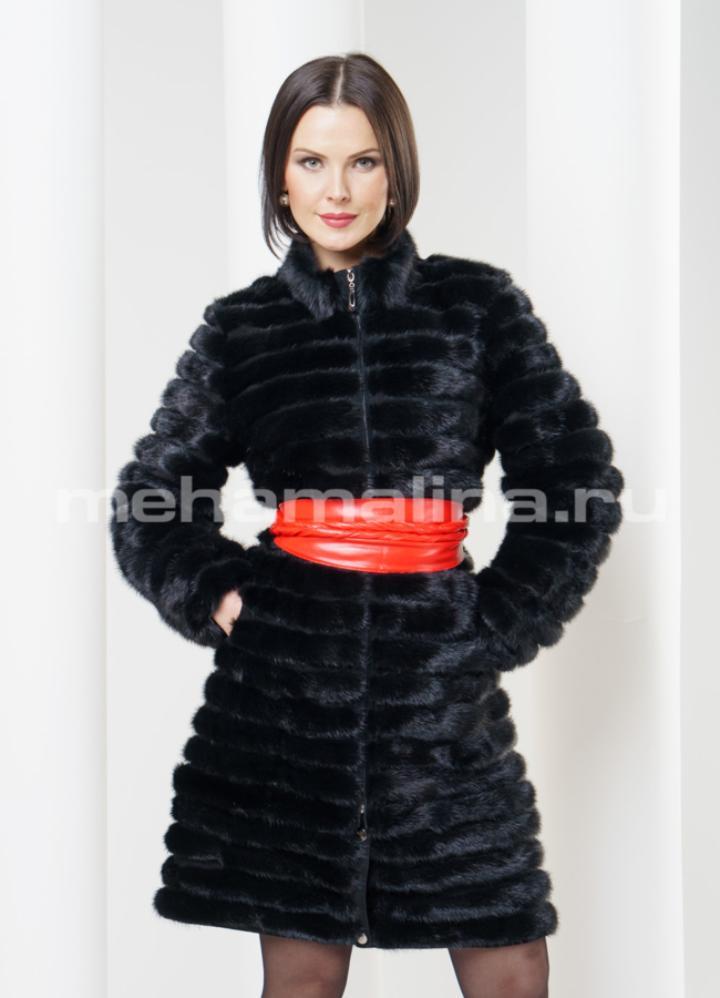 Облегченная шуба из норки модель № S-313 в кредит