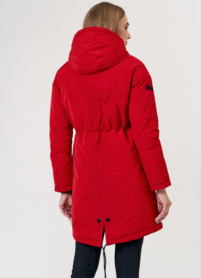 фото Женская парка в красном цвете модель № 21241