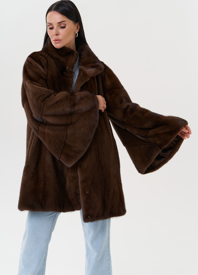 Женская шуба из скандинавской норки модель № 27601 в рассрочку