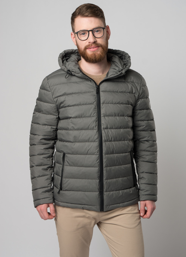 Мужская утепленная куртка с капюшоном модель № M9033 в рассрочку