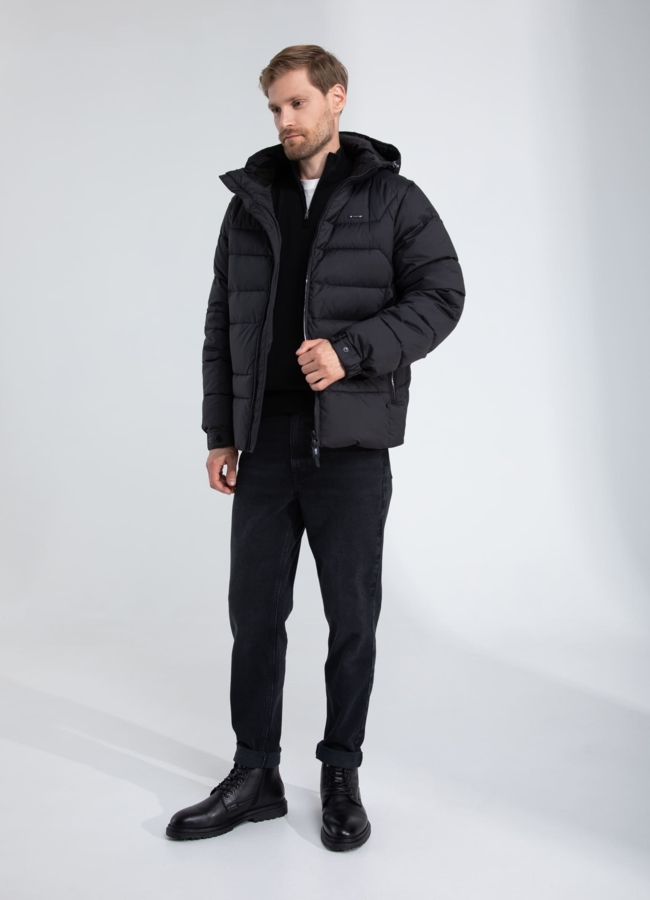 Мужской пуховик с капюшоном  модель № 25786 в рассрочку