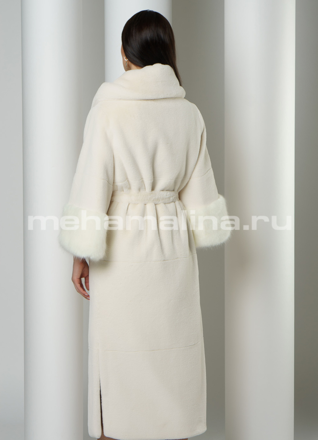 Пальто из эко меха с рукавом 3/4 модель № 904 в кредит