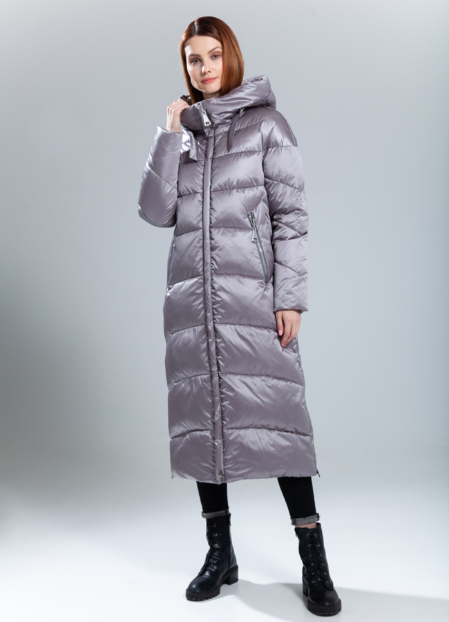 Пуховик женский модель № 531 меха малина