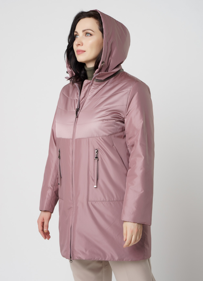 Полупальто женское розового цвета модель № 2001 в рассрочку