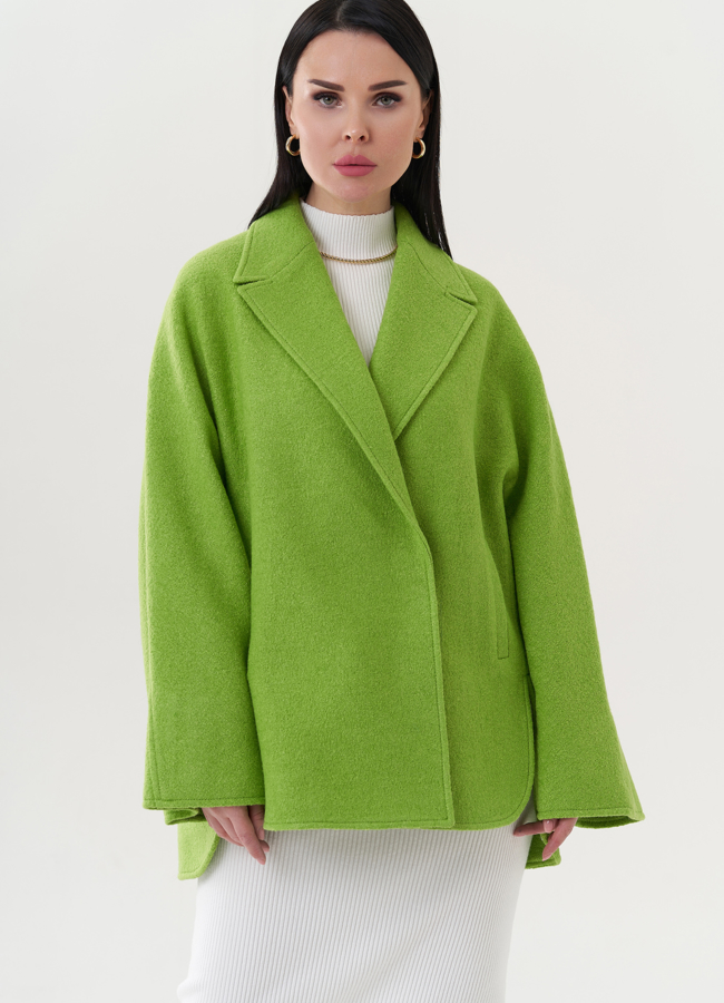 фото Укороченное пальто с английским воротником модель № 26719