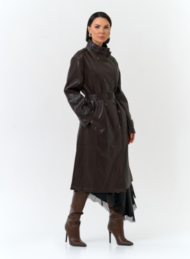 Женский плащ из эко кожи