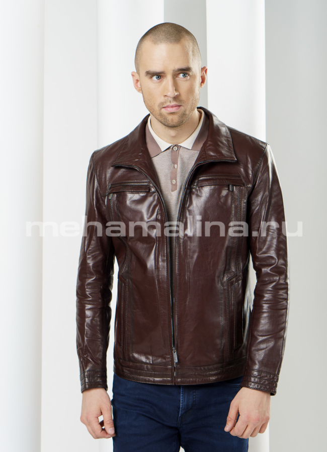 Куртка кожаная, на молнии модель № KP-94 в рассрочку