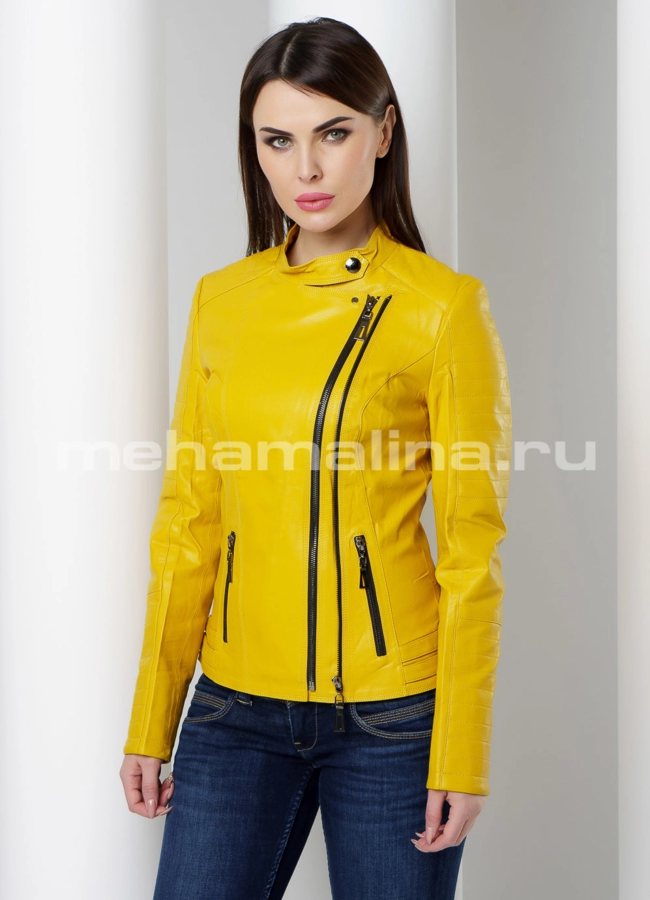 Весенняя куртка модель № K-429 меха малина