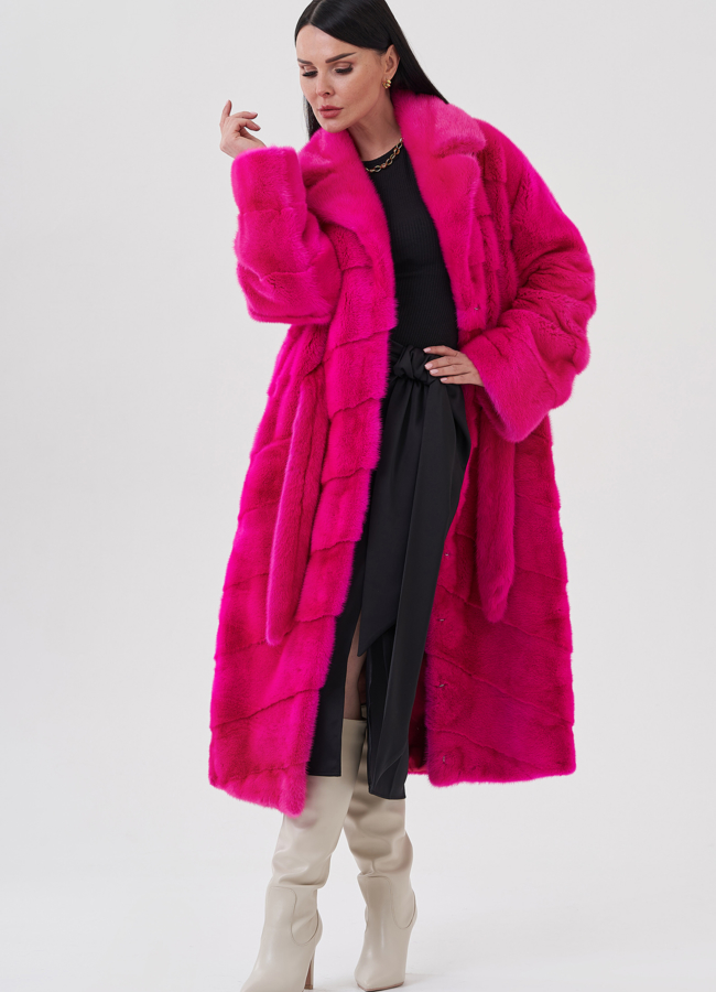 Норковая шуба с английским воротником  модель № 23976 в кредит