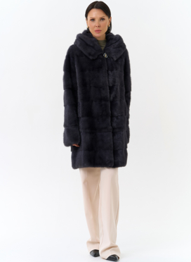 Норковая шуба трансформер с капюшоном