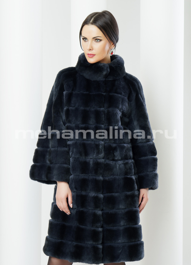 Шуба Rex воротник стойка модель № S-370 меха малина