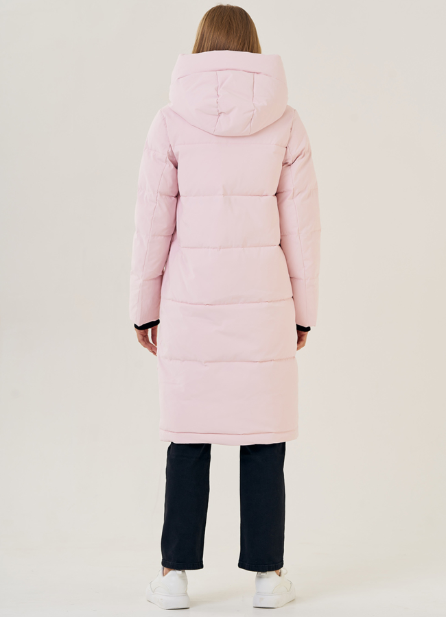 Женский пуховик с капюшоном  модель № 23316 универмаг малина
