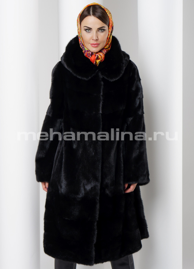 Шуба норка модель № S-520 меха малина