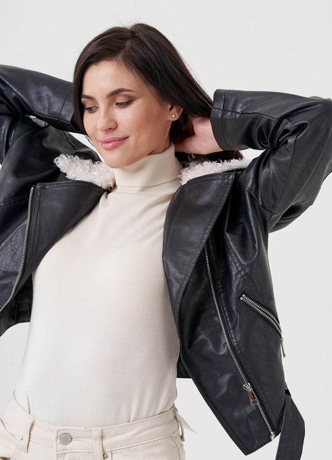 Куртка косуха демисезонная из эко кожи на утеплителе модель № 23997 универмаг малина