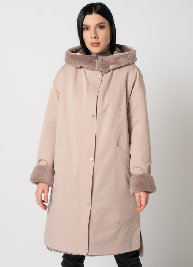 Двухсторонняя парка с шерстью модель № 61403 универмаг малина
