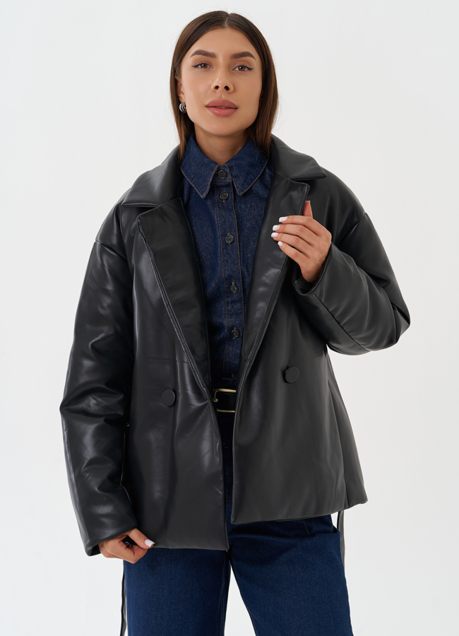 Утепленная куртка с эко мехом модель № 27988 универмаг малина