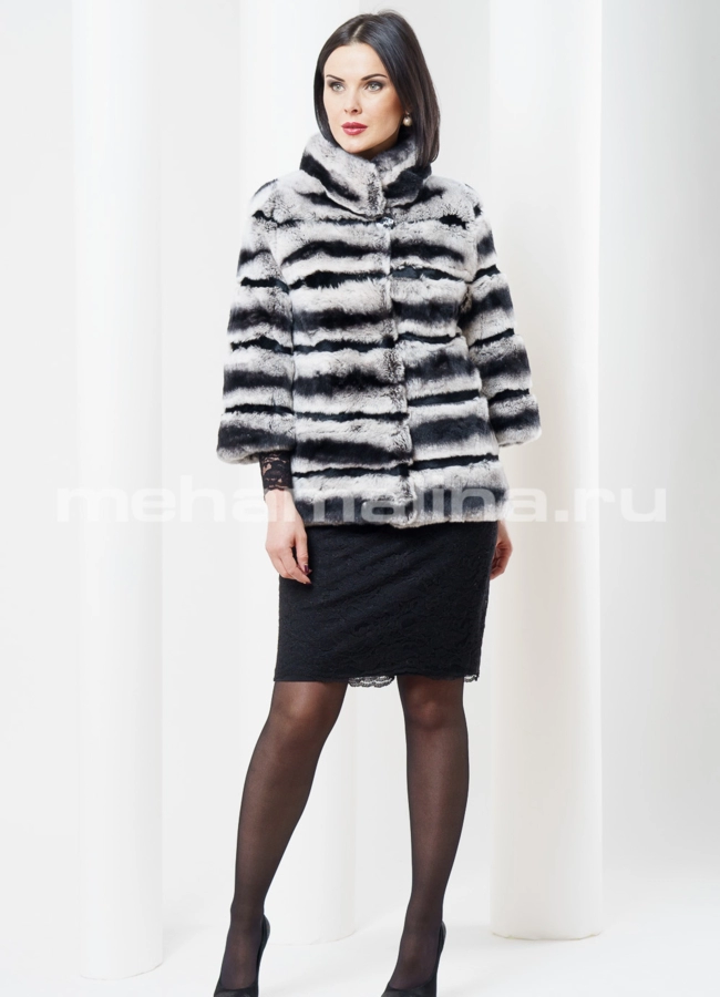 Короткая шуба из кролика рекс модель № S-357 в кредит