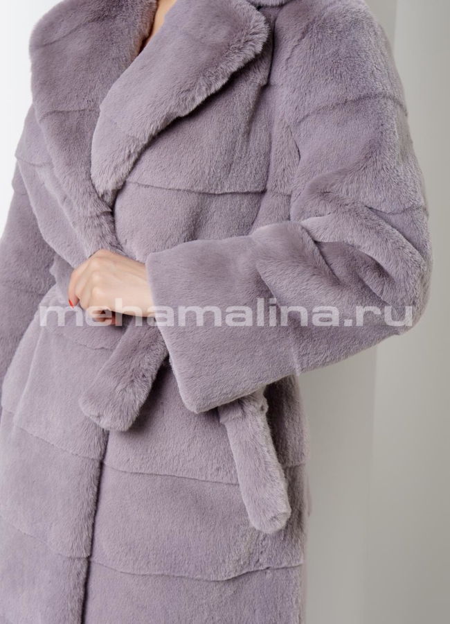 Шуба из искусственного меха с английским воротником модель № М879-С в рассрочку