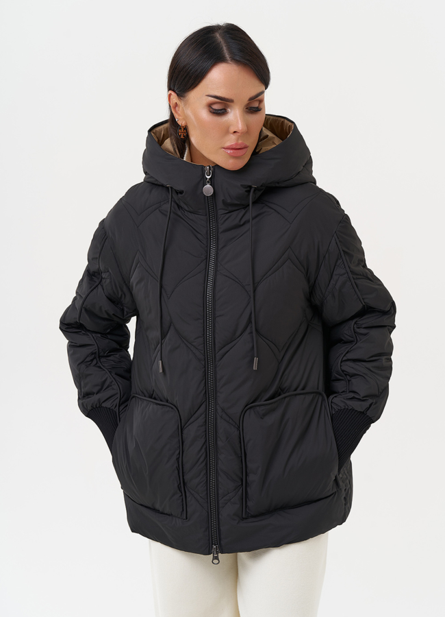 Женская куртка черного цвета модель № 31287 универмаг малина