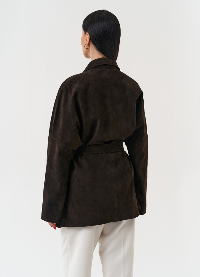 Куртка из натуральной замши коричневого цвета модель № 30400 в рассрочку Куртка из натуральной замши коричневого цвета модель № 30400 в рассрочку