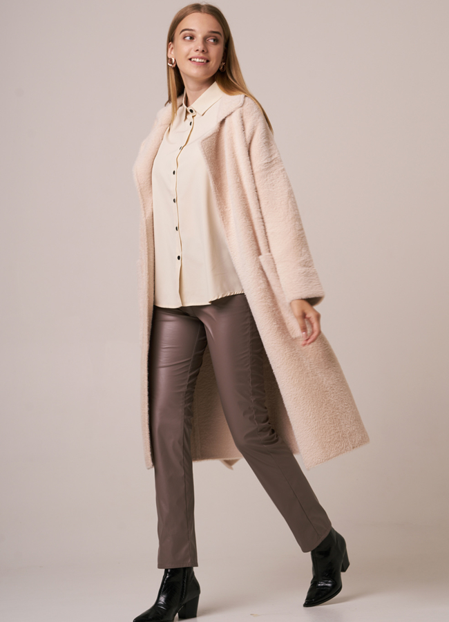 Светлый кардиган на поясе модель № 17956 в рассрочку