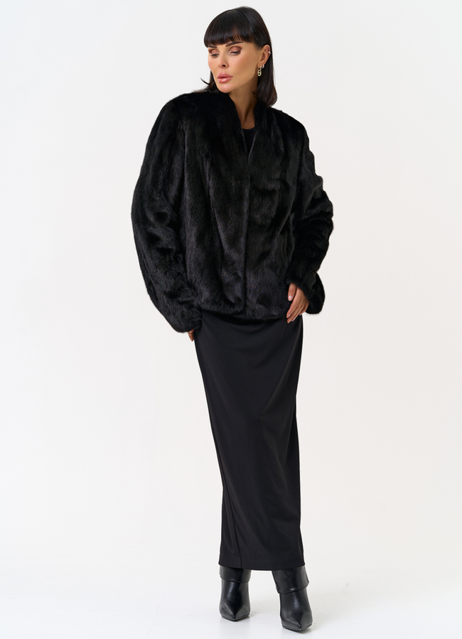 Укороченная шуба из меха норки  модель № 31602 универмаг малина Укороченная шуба из меха норки  модель № 31602 универмаг малина