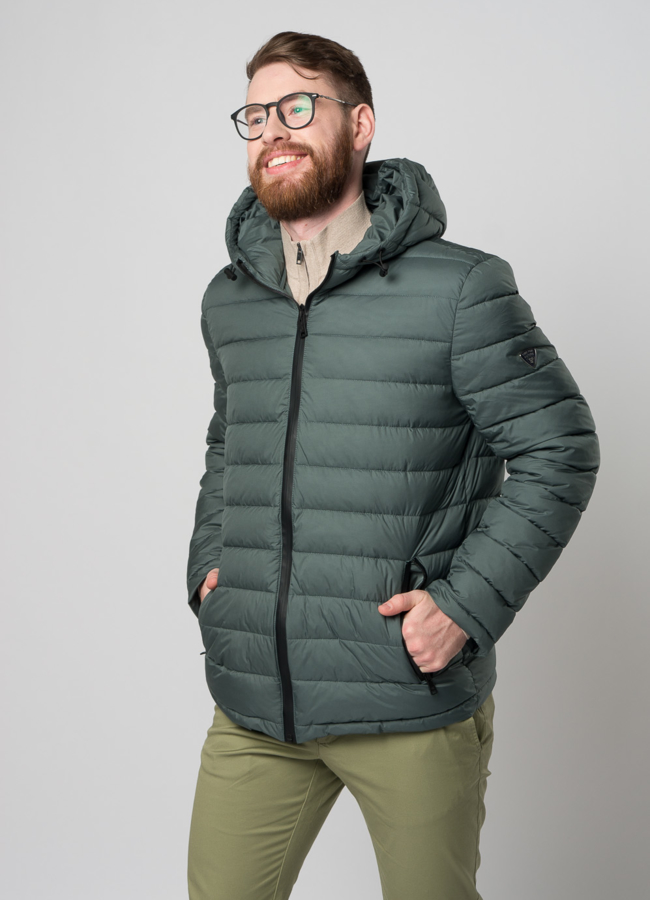 Мужская утепленная куртка с капюшоном модель № M9033 универмаг малина